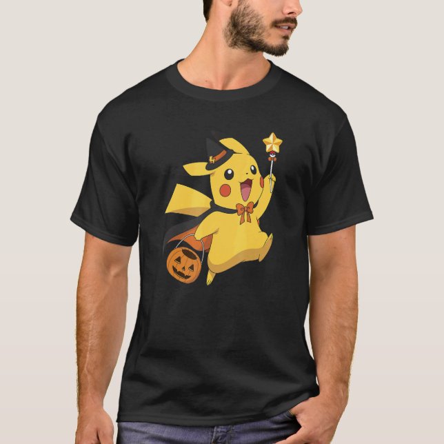 T-shirt Pokémon Halloween Pikachu Trick ou le traitement (Devant)