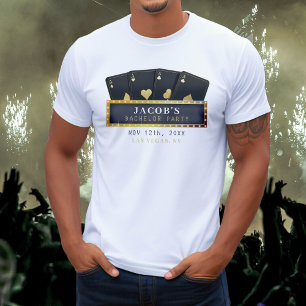 T-shirt Poker As d'or et noir pour l'enterrement de vie de