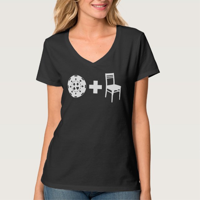 T-shirt Poker avec une puce et une chaise (Devant)