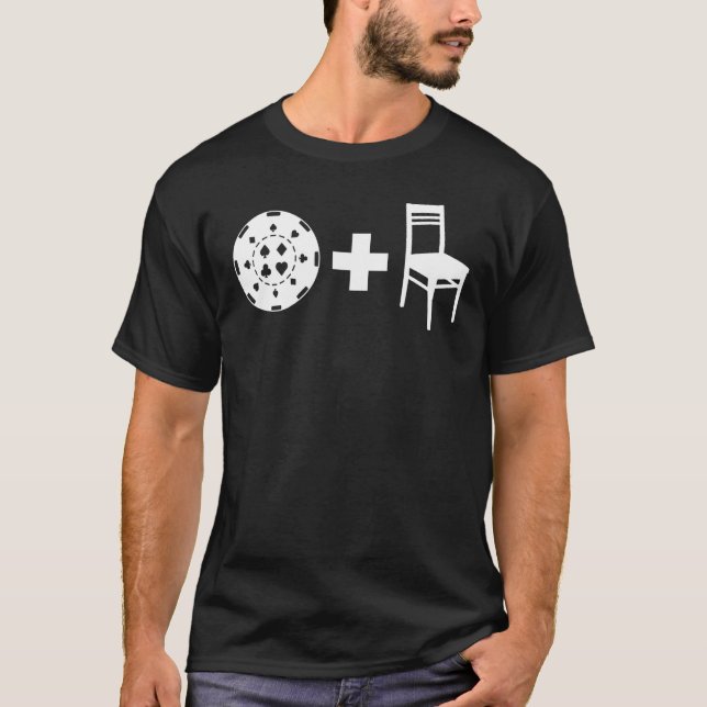 T-shirt Poker avec une puce et une chaise (Devant)