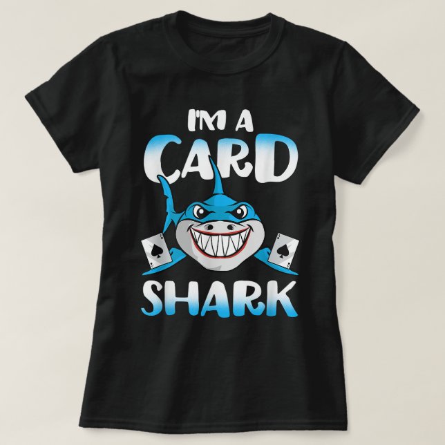 T-shirt Poker - Carte Shark Casino - Plage (Design devant)