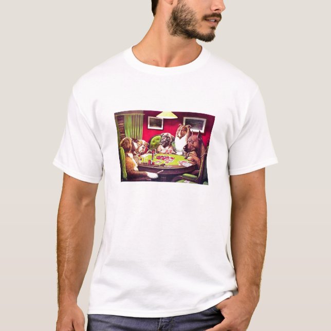 T-shirt POKER CHIENS par C.M. Coolidge - Customisé (Devant)