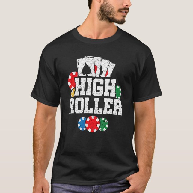 T-shirt Poker High Roller Texas Holdem (Devant)