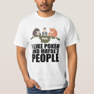 T-shirt Poker - J'Aime Poker Et Peut-Être 3 Personnes