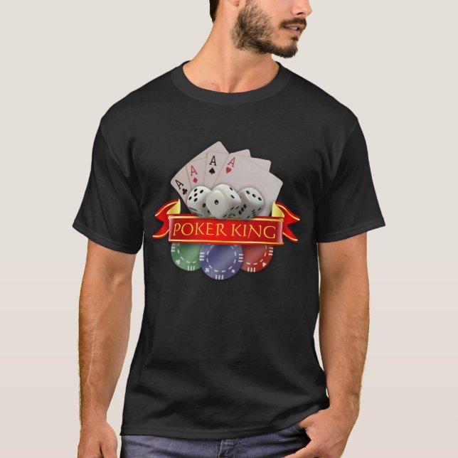 T-shirt Poker King - Cartes, Dates, Chips (Devant)