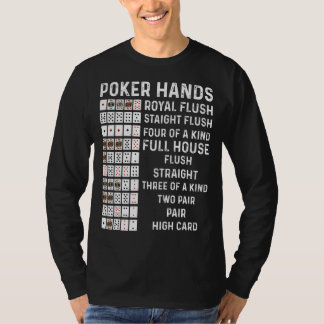 T-shirt Poker Mains feuille de tricot carte casino Gam