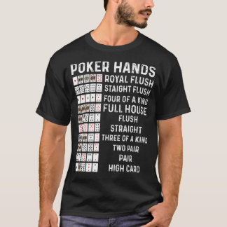 T-shirt Poker Mains feuille de tricot carte casino Gam