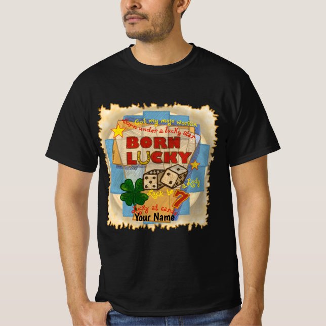 T-shirt Poker Né Chanceux (Devant)