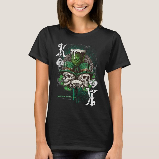 T-shirt Poker Player Apparel Patricks Day Green Skulls (Devant)