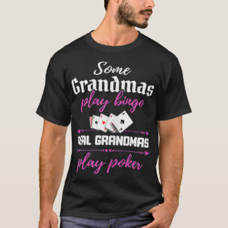 T-shirt Poker pour femmes grand-mère amusant poker jouer g