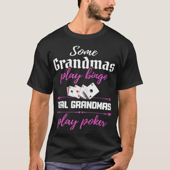 T-shirt Poker pour femmes grand-mère amusant poker jouer g (Devant)