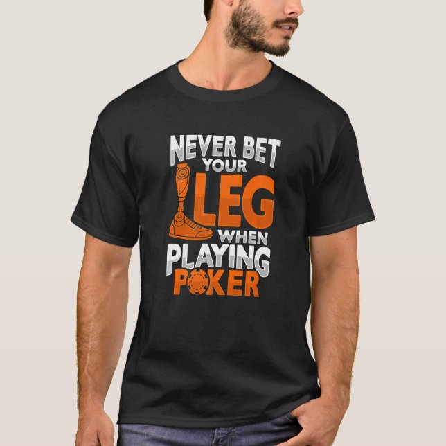 T-shirt Poker prothétique de la jambe amputée pour une dis (Devant)