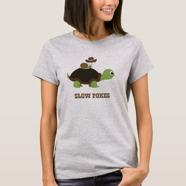 T-shirt Pokes lents - escargot cowboy et tortue (Devant)
