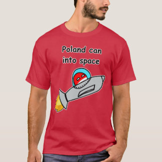 T-shirt Poland Can Into Space Happy Polandball Meme vintag