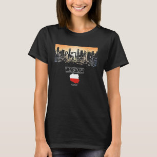 T-shirt poland de Varsovie Skyline Vacances Souvenir ville