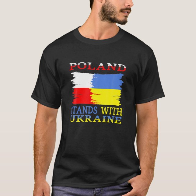 T-shirt Poland Stand with Ukraine Polish Ukraine (Devant)