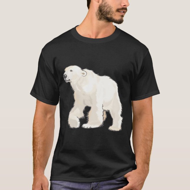 T-shirt Polar Bear Arctic Animal Realistic (Devant)