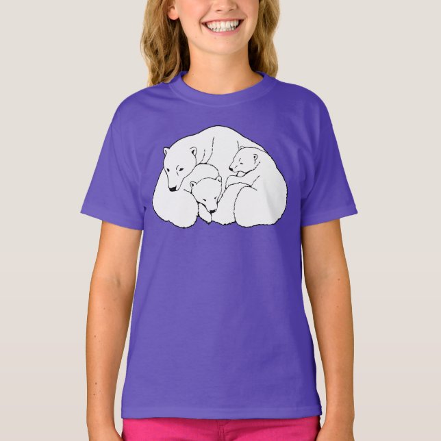 T-shirt Polar Bear Art Kid's Shirt Bear Cubs Sweatshirt (Devant)