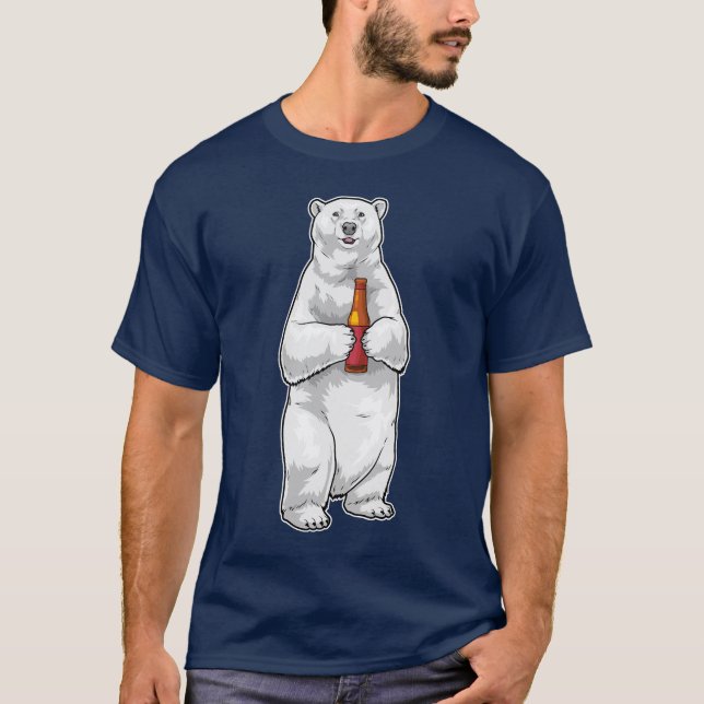 T-shirt Polar bear Bottle Beer (Devant)