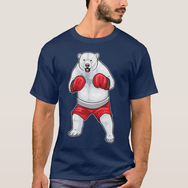 T-shirt Polar bear Boxer Boxing gloves Boxing (Devant)
