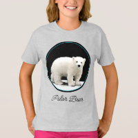 Polar Bear Cub Painting - Oiginal Wildlife Art T-S