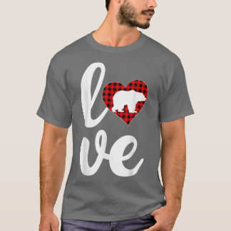 T-shirt Polar Bear Lover Buffalo Plaid Love Polar Bear Val