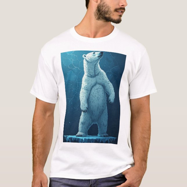 T-shirt Polar Bear Made Of Ice Shards Standing Tall Arctic (Devant)