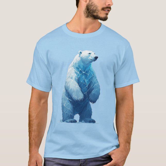 T-shirt Polar Bear Made Of Ice Shards Standing Tall Arctic (Devant)