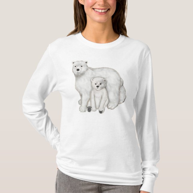 T-shirt Polar Bear Maman et Cub (Devant)
