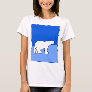 T-shirt Polar Bear Mom and Cub Peinture - Wildlife Art