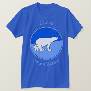 T-shirt Polar Bear Mom and Cub Peinture - Wildlife Art