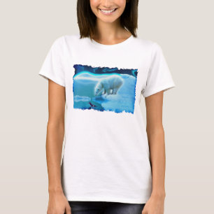 T-shirt Polar Bear & Penguin Avocat de la faune Art Shirt
