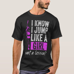 T-shirt Pole Jumper Girl Et Pole Vault Jump Athlète