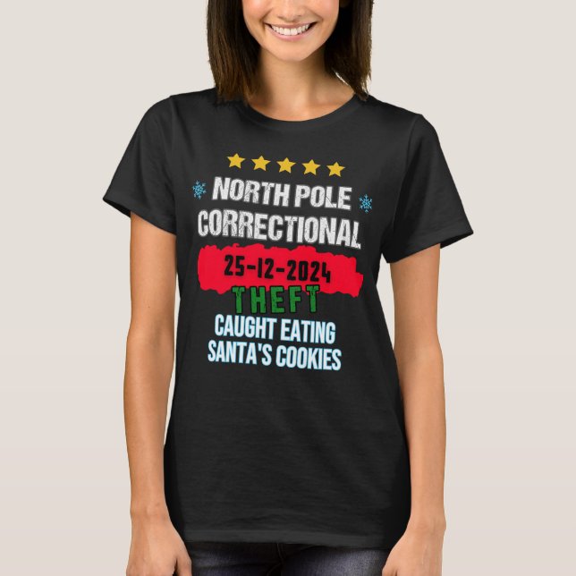 T-shirt Pôle Nord Vol correctionnel pris Manger Cookie (Devant)