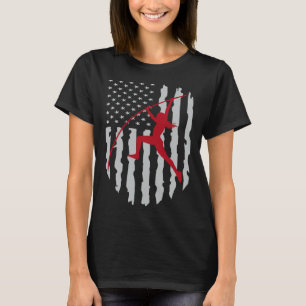 T-shirt Pole Vault Girl American Flag USA Patriotic Pole