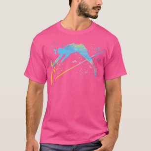 T-shirt Pole Vaulter Colorsplash Pose Jump Athlete Kids Po