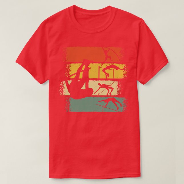 T-shirt Pole Vaulting Retro Vintage 3 (Design devant)