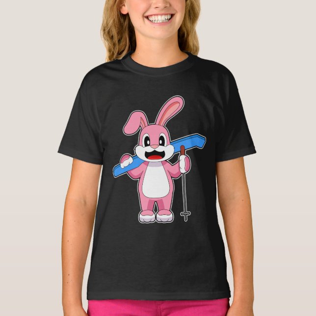 T-shirt Poles de ski de ski de lapin (Devant)