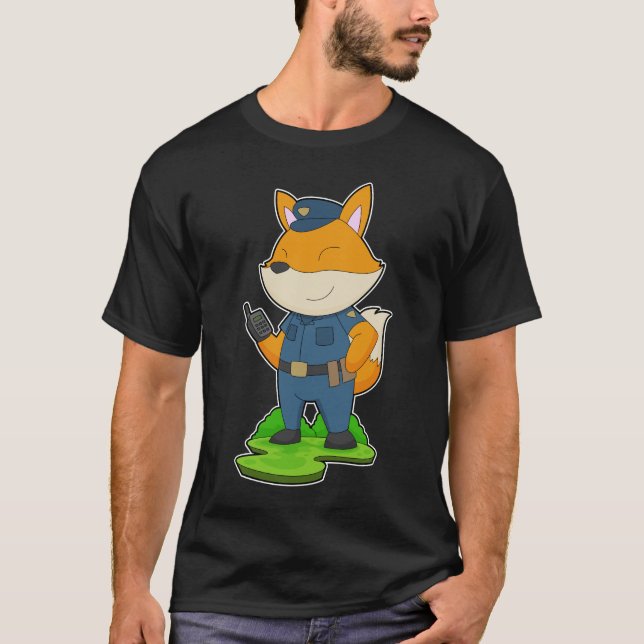 T-shirt Police à microphone Fox Cop (Devant)