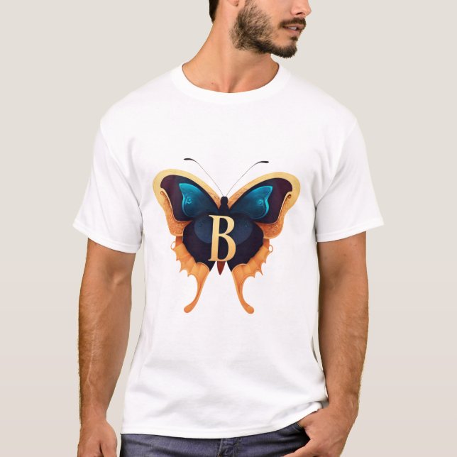 T-shirt Police Bold "B" élégante avec papillon (Devant)