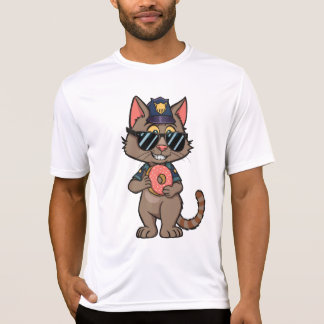 T-shirt Police Cat - 90s Cartoon Donut Cop