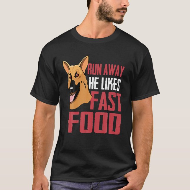 T-shirt Police Chien K9 Officier Berger Allemand Courir Il (Devant)
