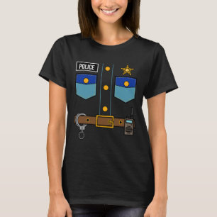 T-shirt Police Costume uniforme Cool Easy Halloween Cadeau
