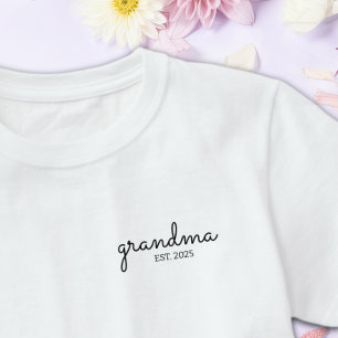 T-shirt Police de caractères Script Noir Grand-mère établi