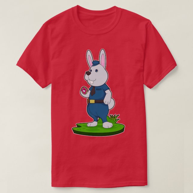 T-shirt Police de Donut Coupe de lapin (Design devant)