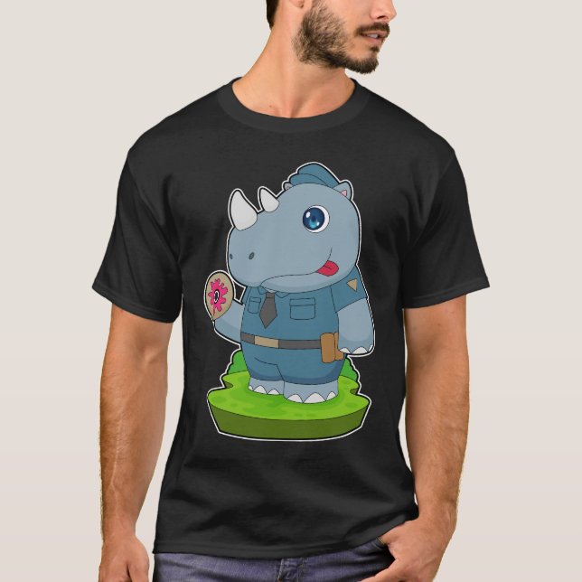 T-shirt Police de Donut de flûte rhino (Devant)