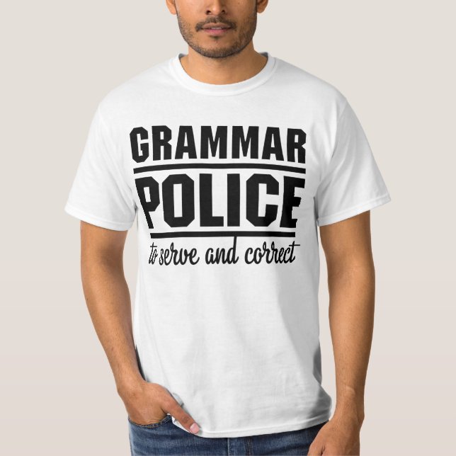 T-shirt Police de grammaire (Devant)