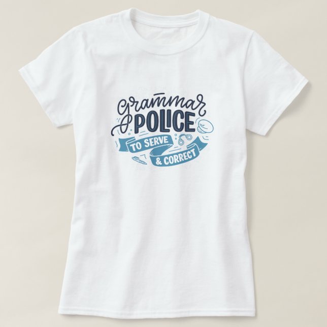 T-Shirt Police de Grammaire (Design devant)