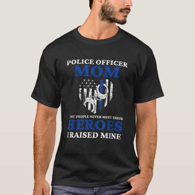 T-shirt Police de la mère Ligne bleue (Devant)