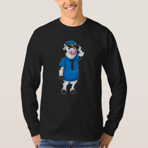 T-shirt Police de la vache Policier Casquette de police